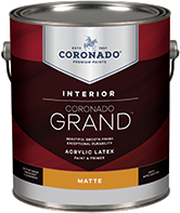 CONROY'S CORNER Coronado Grand is an acrylic paint and primer designed to provide exceptional washability, durability and coverage. Easy to apply with great flow and leveling for a beautiful finish, Grand is a first-class paint that enlivens any room.boom
